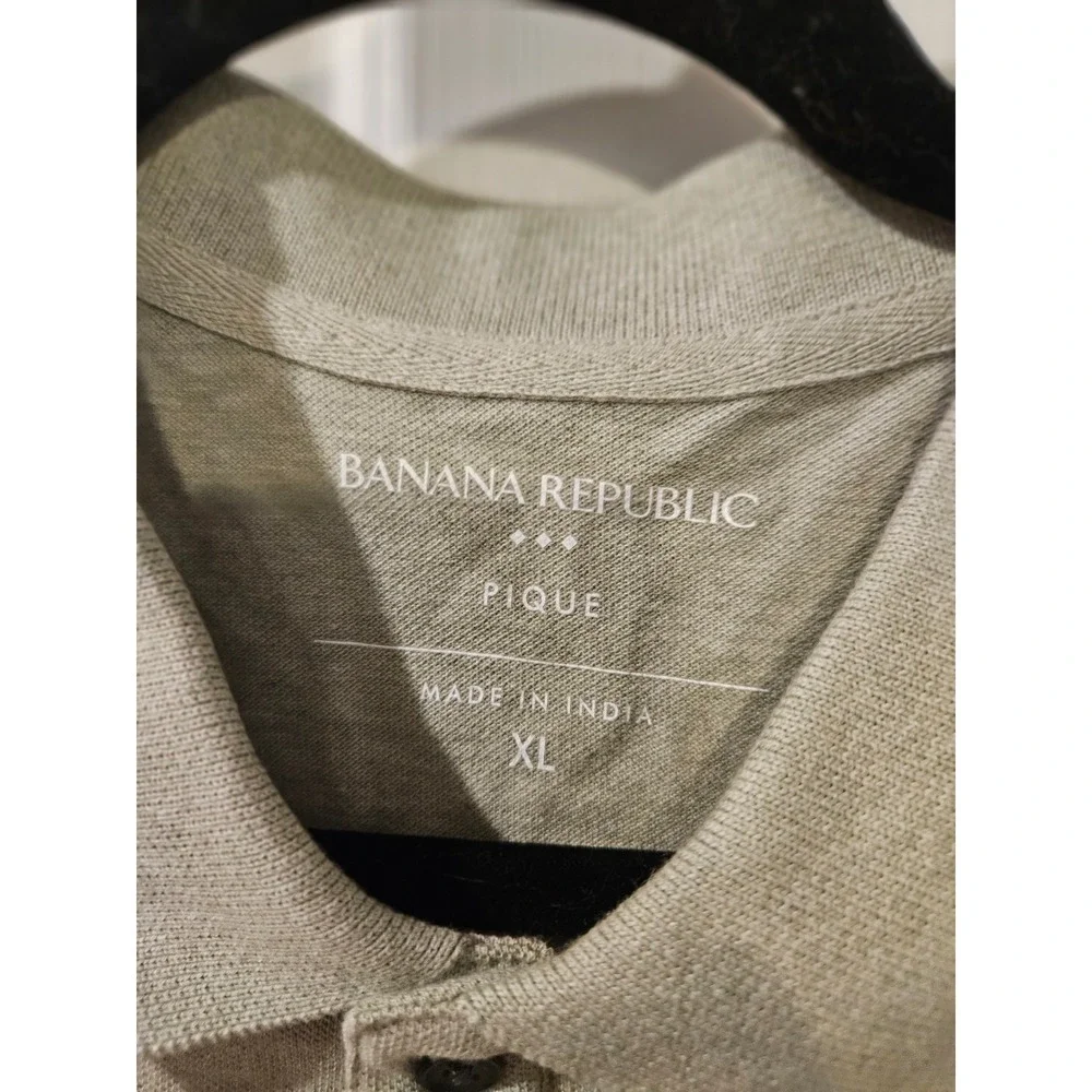 Banana Republic Mens Pique Polo Bundle XL Truffle Brown &‎ Mid Green Heather NWT